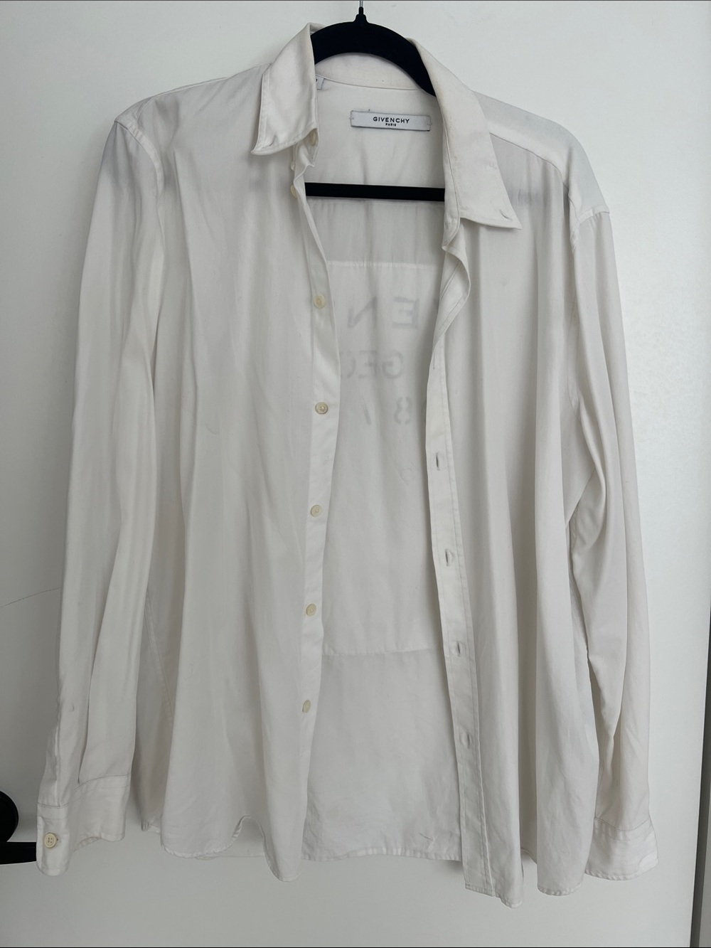 Givenchy Men's White Open-Front Dress Shirt